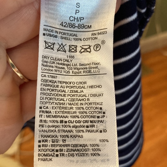 Banana Republic ruffle sleeve top. Women’s size small. Navy & white striped. - Picture 3 of 4